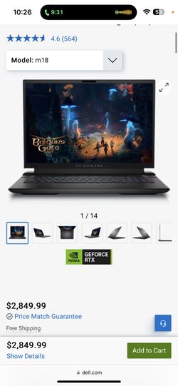 Alienware M18 R1 Gaming Laptop Brand New & Alienware Backpack