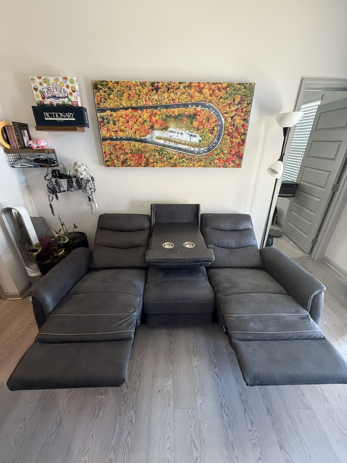 3 Seat Reclining Sofa with USB Port