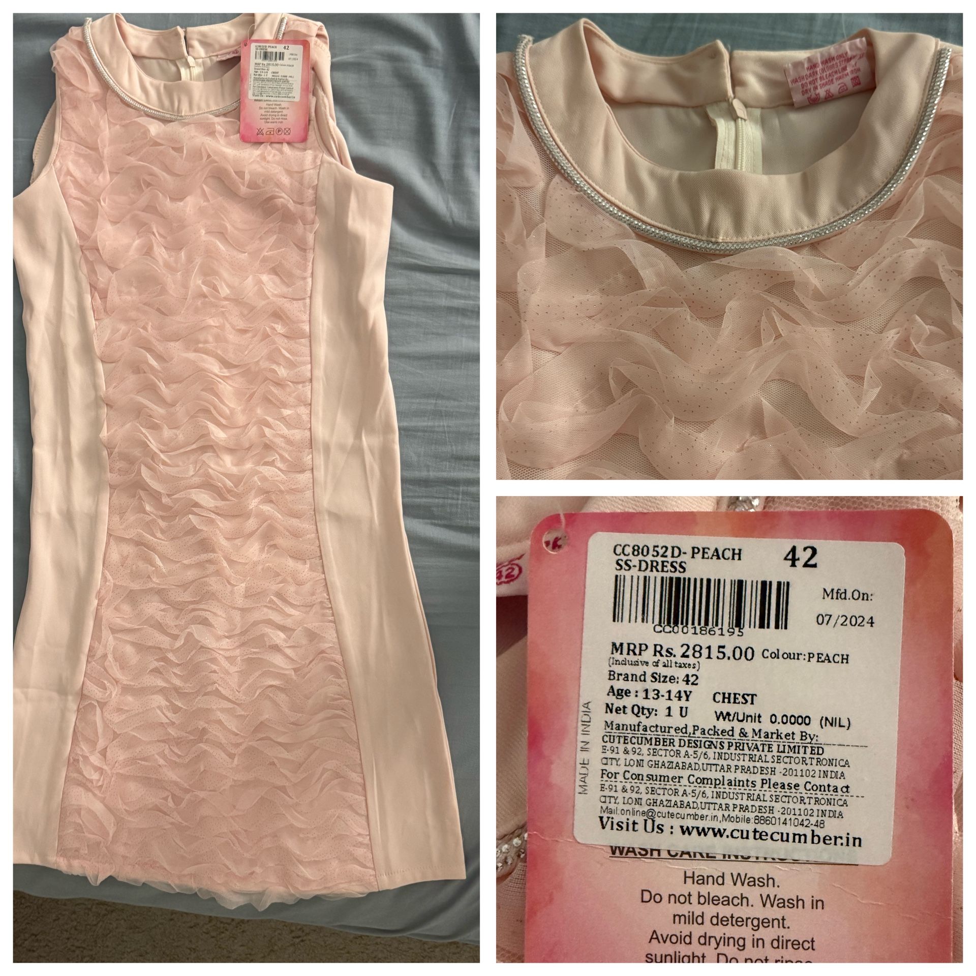 New With Tags Girls Party Wear Dress- 13-14 Years