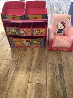 Hello kitty chair and toy organizer