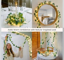 ššš Eucalyptus Garland with 40 LED Fairy Lights