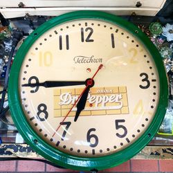 Vintage Original Telechron Dr.Pepper Clock Working Condition