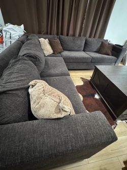 Grey L shaped couch