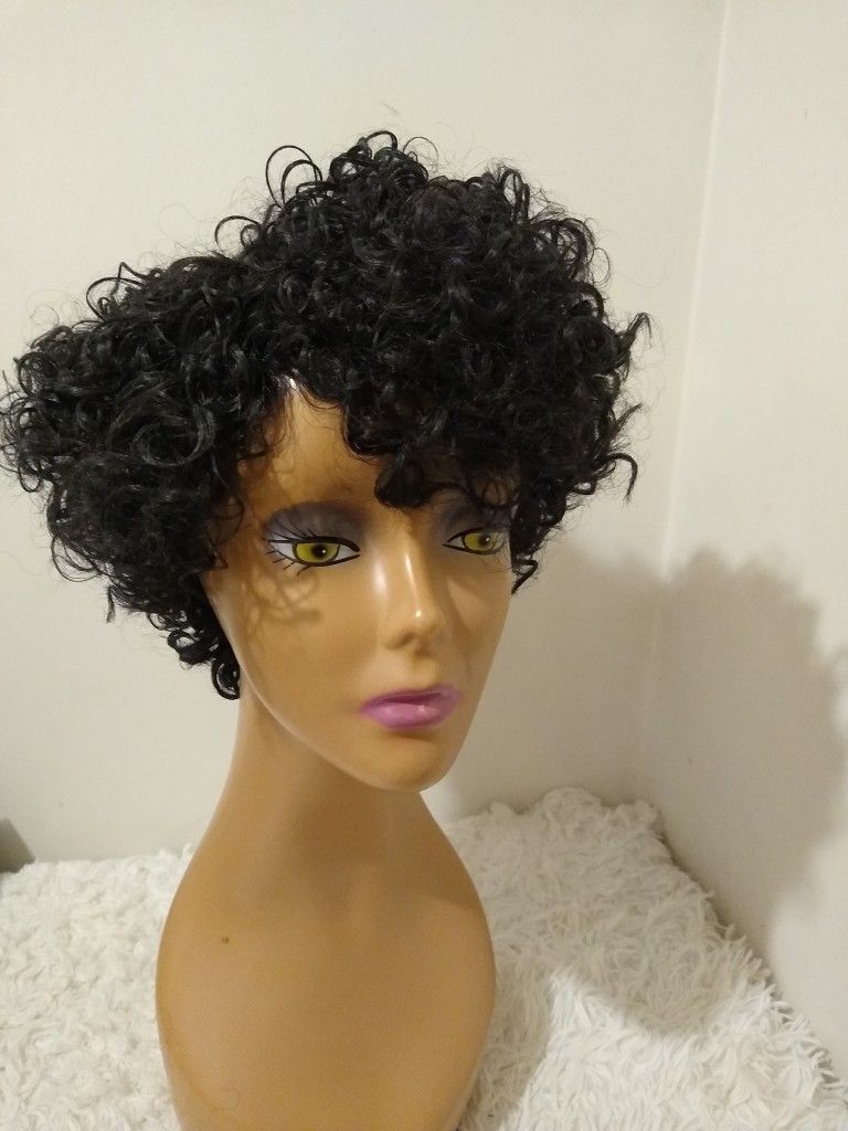 Human Hair Blend Wig