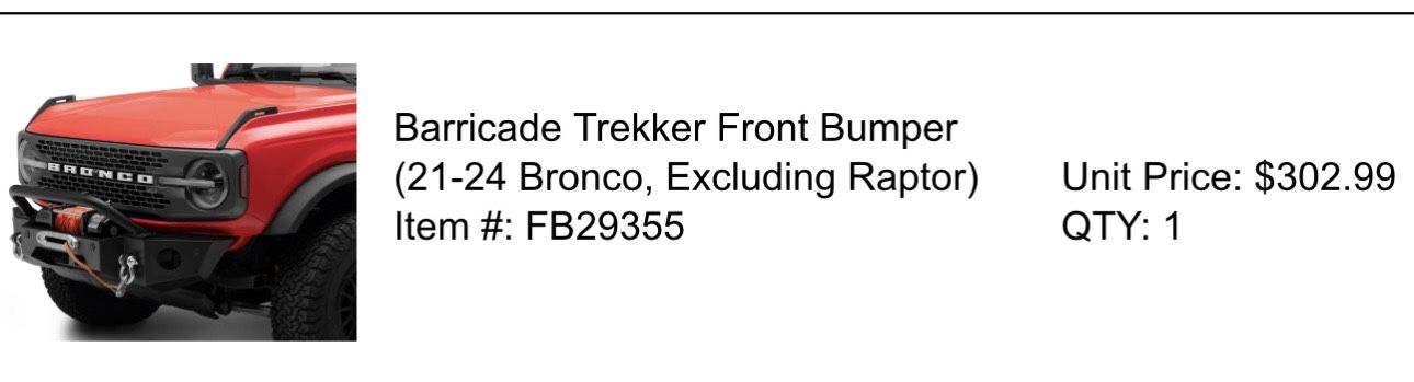 Barricade Trekker Front Bumper