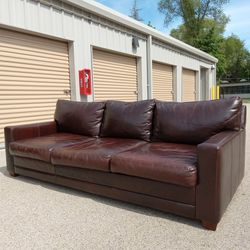 (Free Delivery) - Extra Deep Seated Leather Sofa