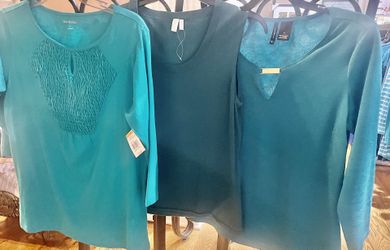 3 Ladies Tops In Shades Of Green