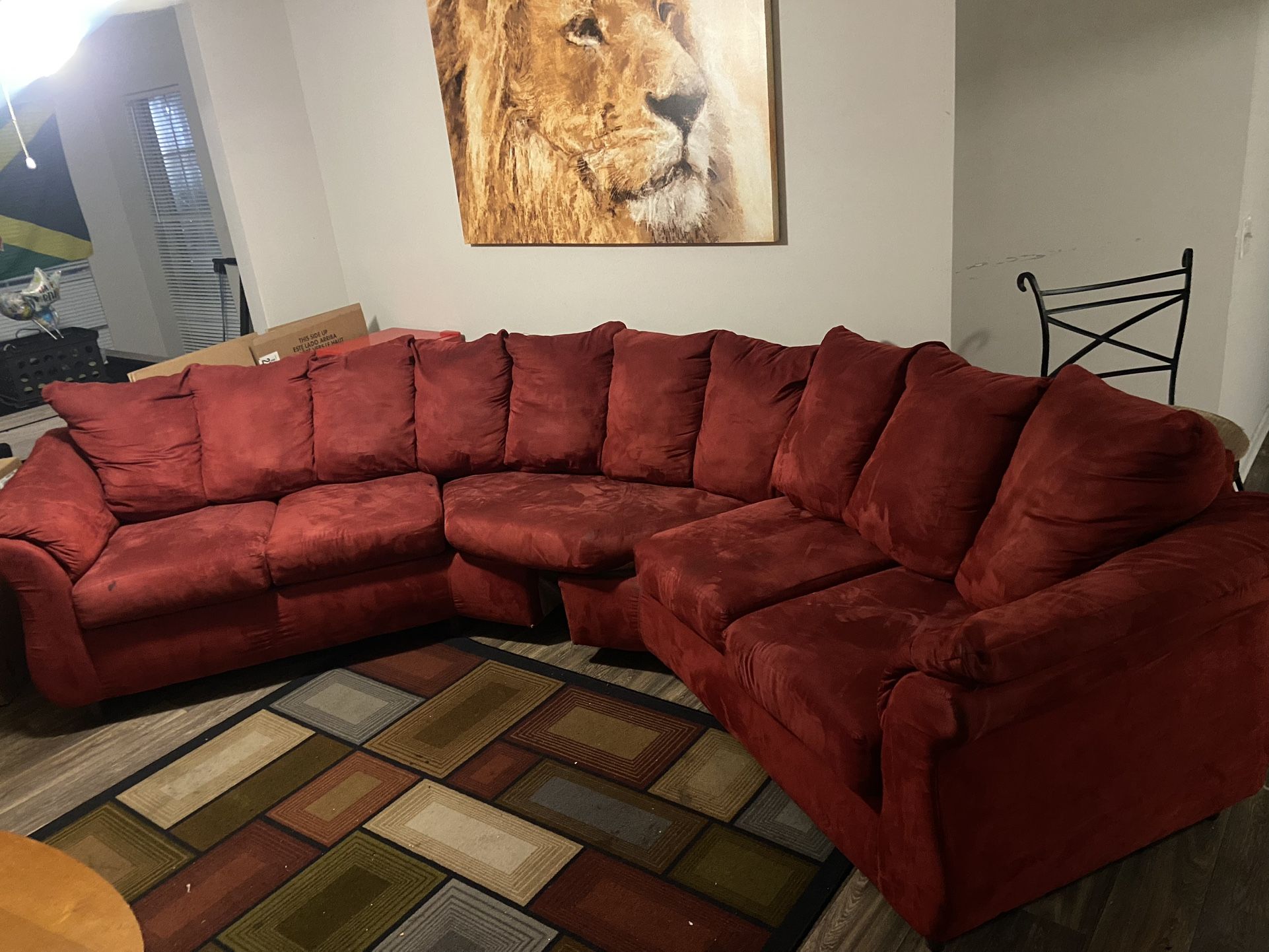 Red Sectional couch