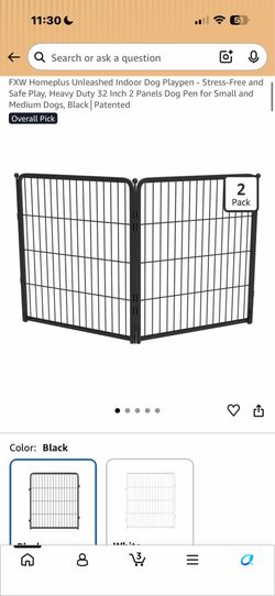 Home plus Heavy Duty 32 inch 2 panels Dog Pen