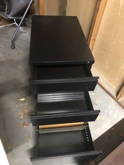 Study Table, chair and metal drawers