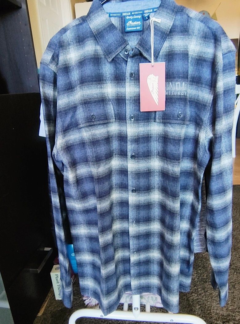 INDIAN MOTORCYCLES- PLAID SHIRT - L