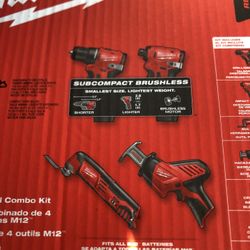 Milwaukee M12 4 Tool Combo Kit 