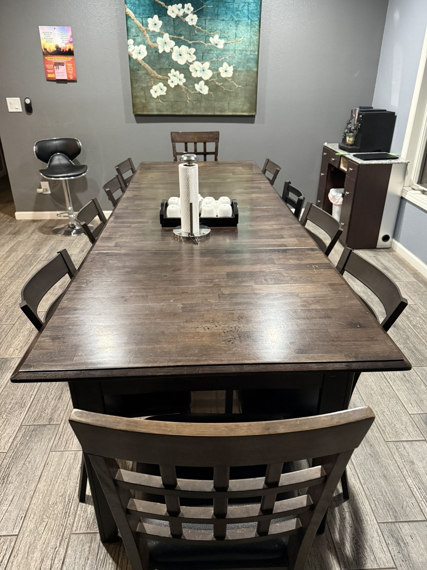 Long Table Set With 8 Chairs 