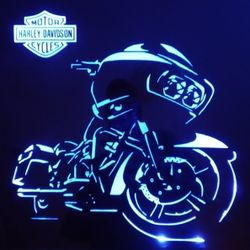 Harley Etched Lighted Mirror
