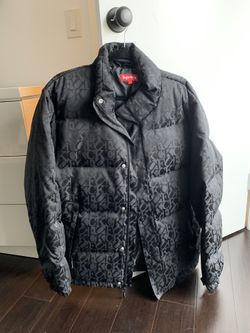 Supreme Fuk Jacquard Puffy Jacket Black Size L