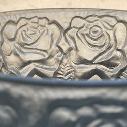 Vintage Frosted Glass and Silver  Candy Dish  