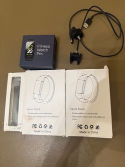 Fitness Watch Pro with Sport Bands and Charger