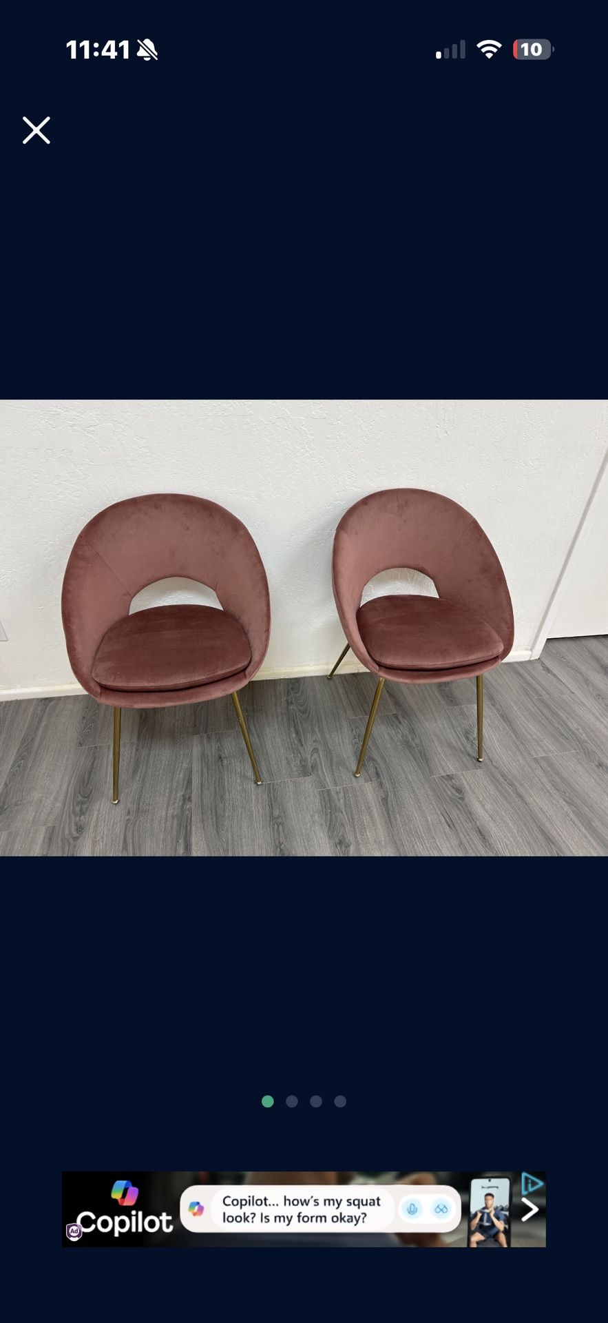 4 Pink Accent Chairs 