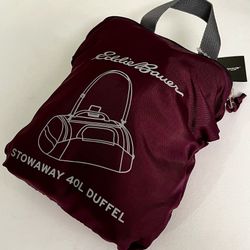 Eddie Bauer Stowaway 40L Duffel Bag - new with original tag