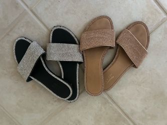 Womens rhinestone slides sandles