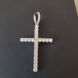 925 Silver, Cz Cross Pendant 