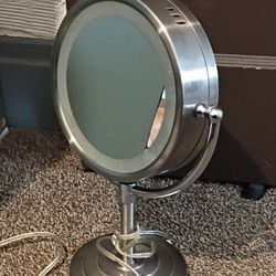 2 Way Electric Brushed Nickel LED Mirror