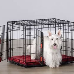 KONG® Ultra-Strong & Durable Double Door Wire Dog Crate w/ Divider Panel - Medium 30"L x 19"W x 21"H Like New