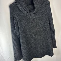 Its Our Time Womens Size L Gray Cowl Turtle Neck Long Sleeve Sweater Top