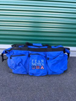Vintage Team Nautica USA Blue Oversized Travel Duffel Bag