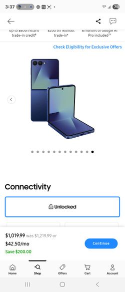 Like New Samsung Z Flip 7 512gb Unlocked 