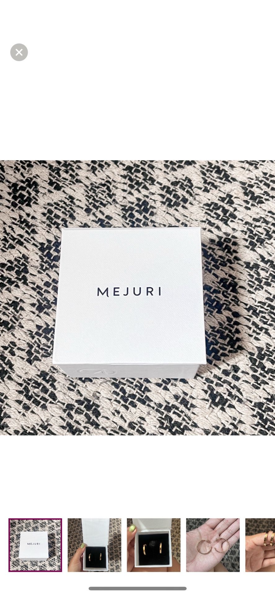 New Mejuri 925 Sterling Silver 18k Gold Vermeil Plated Flat Hoop Earrings 