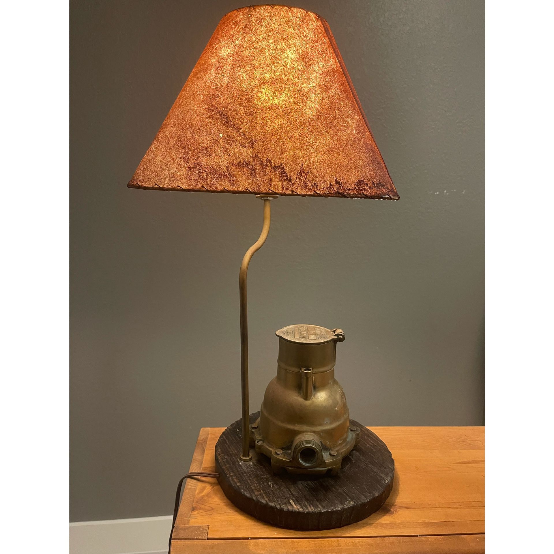Vintage French Brass Electrical Contacting water meter Lamp