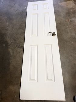 White 6-Panel Interior Door with Handle