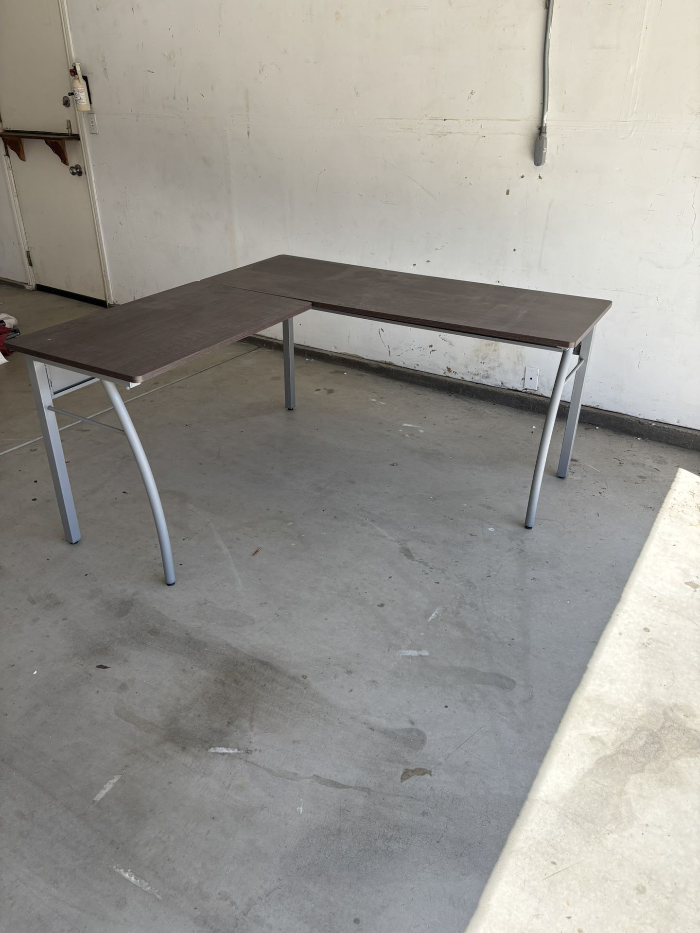 Metal and Wood L-shaped desk