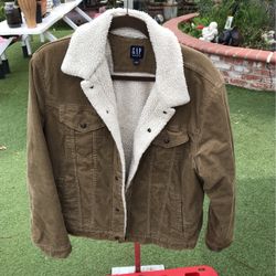 Gap denim Corduroy fleece Brown/tan jacket large