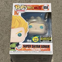 Funko Pop Dragon Ball Z Super Saiyan Gohan EE Exclusive GITD #858 READ