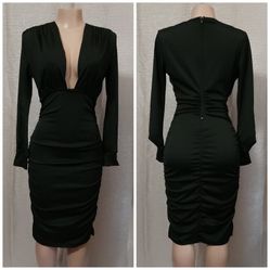 Fashion Midi Ruched Dress New Size M.