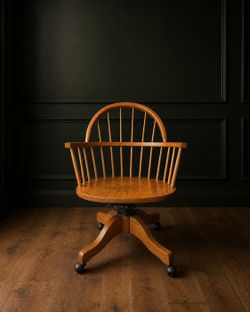 Vintage Solid Oak Windsor Style Desk Chair