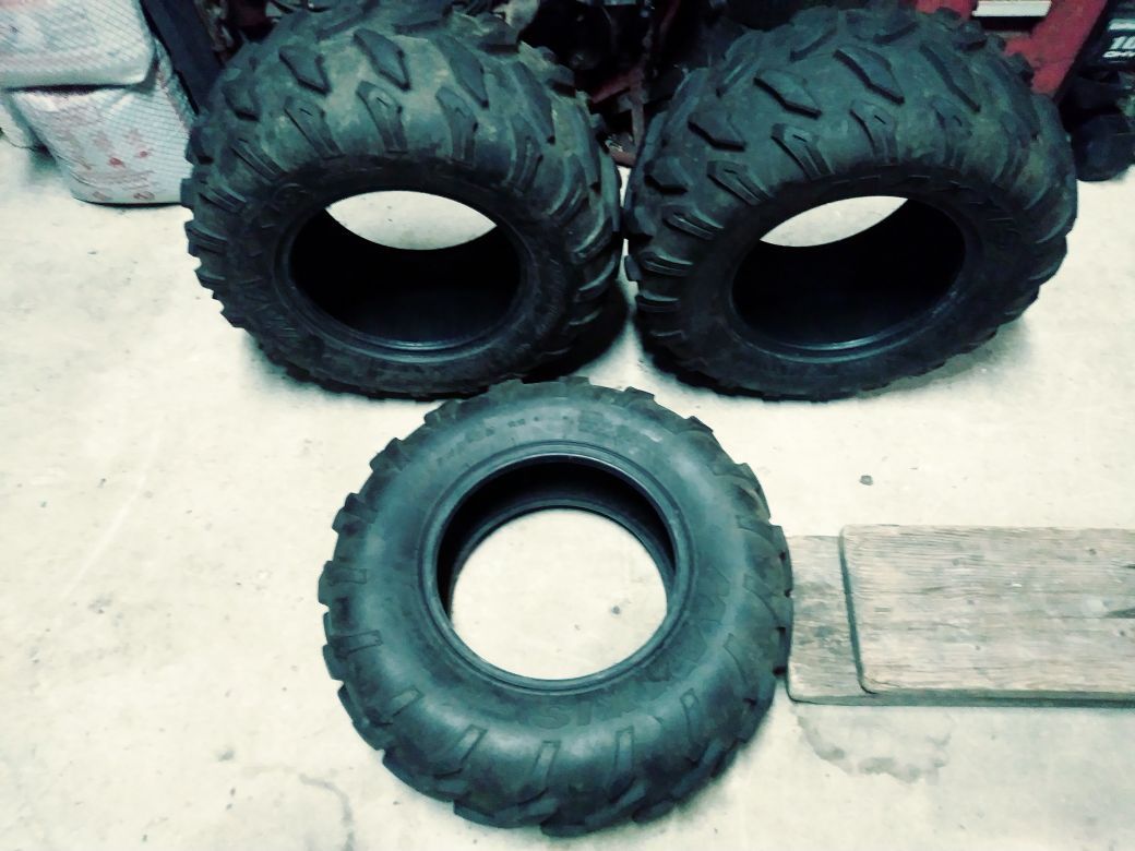 A set of 3 used Maxxis ATV tires
