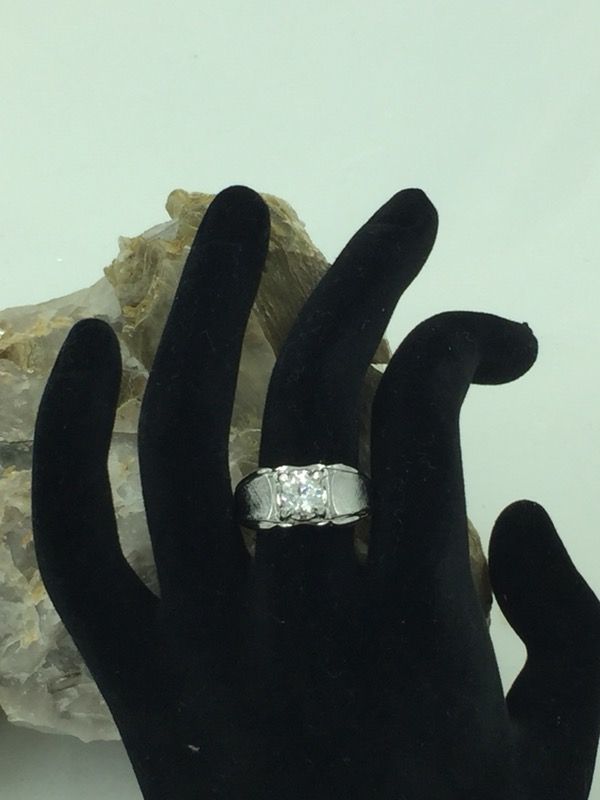 925 STER Silver CZ Solitaire Ring 10.25