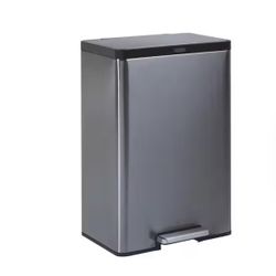 Rubbermaid 12 Gal. Charcoal Stainless Steel Metal Step-On Trash Can