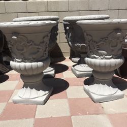 New Flower Pots Made Out Of  Cement Beautiful Yard Decoration 