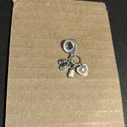 Baby Bottle and Shoes Dangle Charm Sterling s925 Silver !