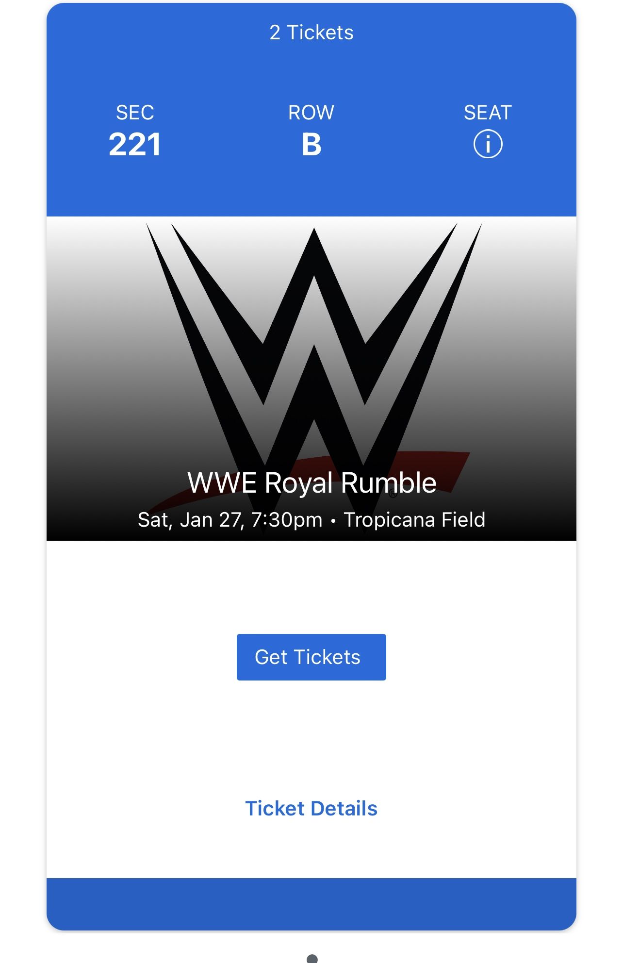 Royal Rumble Mobile Tickets