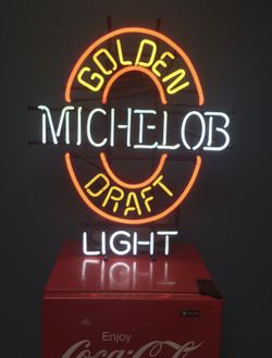 Vintage Neon Sign Michelob Beer Sign Michelob Light Golden Draft Sign