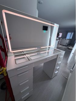 Azusena 46" Vanity Built-In Outlets with Lighted Mirror (OBO)
