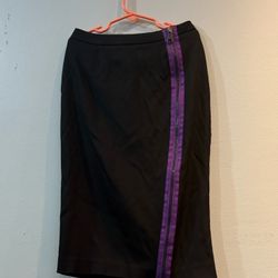 H&M Black Pencil Skirt with Purple Zipper