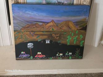 Route 66 hand painted by lillie rose studio