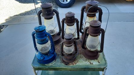 Lot of 6 Vintage Dietz Oil Kerosene Lanterns