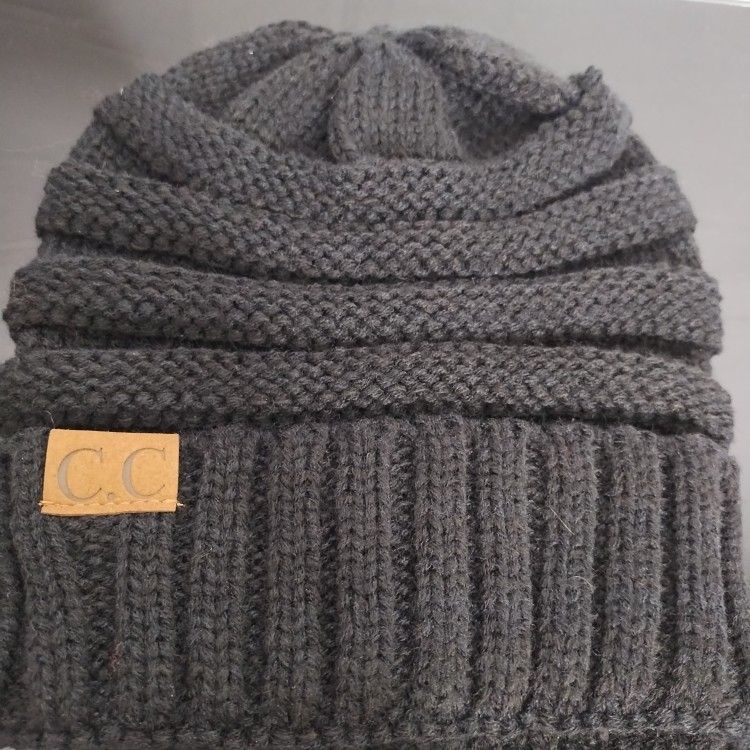 C.C. Black Beanie Winter Fall Warm